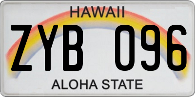 HI license plate ZYB096