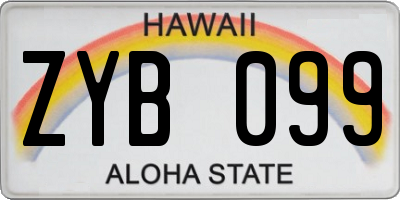 HI license plate ZYB099