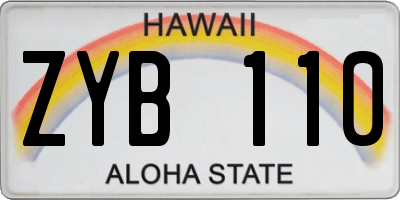 HI license plate ZYB110
