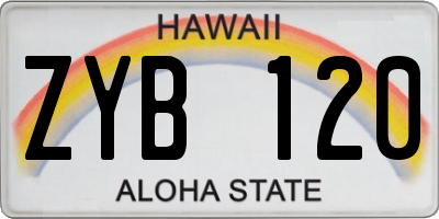 HI license plate ZYB120