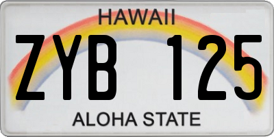 HI license plate ZYB125
