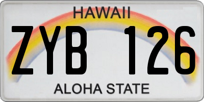 HI license plate ZYB126