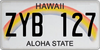 HI license plate ZYB127