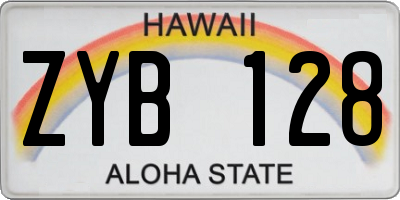 HI license plate ZYB128