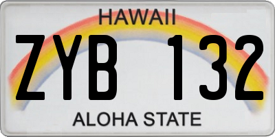 HI license plate ZYB132