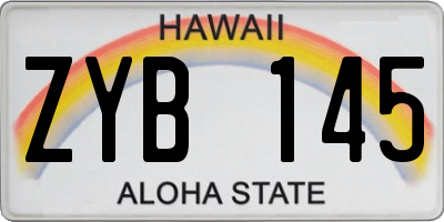 HI license plate ZYB145