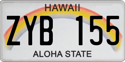 HI license plate ZYB155