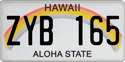 HI license plate ZYB165