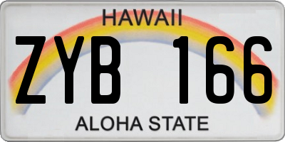 HI license plate ZYB166