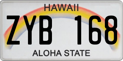 HI license plate ZYB168