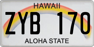 HI license plate ZYB170