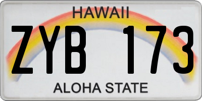 HI license plate ZYB173