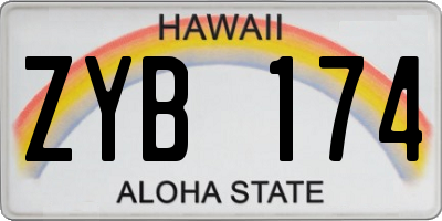 HI license plate ZYB174
