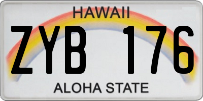 HI license plate ZYB176