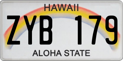 HI license plate ZYB179