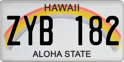 HI license plate ZYB182