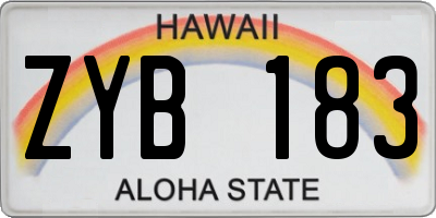 HI license plate ZYB183