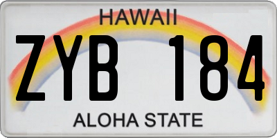 HI license plate ZYB184