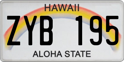 HI license plate ZYB195
