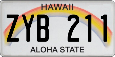 HI license plate ZYB211