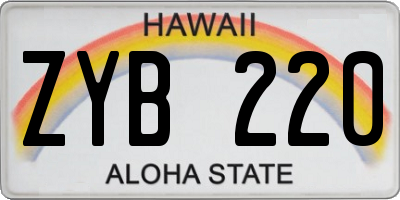 HI license plate ZYB220