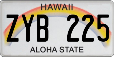 HI license plate ZYB225