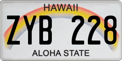 HI license plate ZYB228