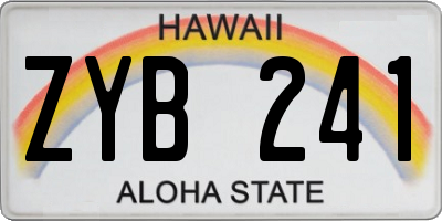 HI license plate ZYB241