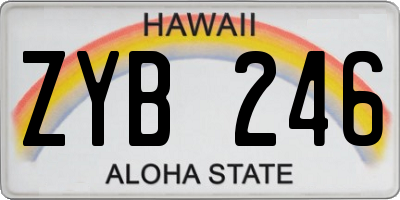 HI license plate ZYB246