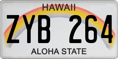 HI license plate ZYB264