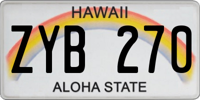 HI license plate ZYB270