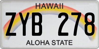 HI license plate ZYB278