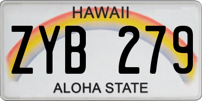HI license plate ZYB279
