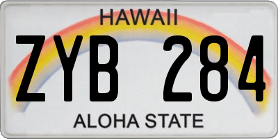 HI license plate ZYB284