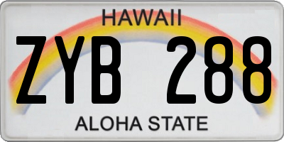 HI license plate ZYB288