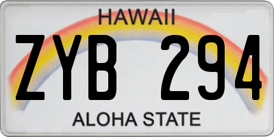 HI license plate ZYB294