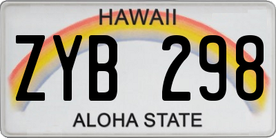 HI license plate ZYB298