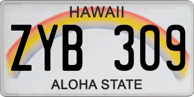 HI license plate ZYB309