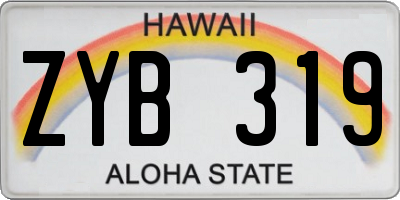 HI license plate ZYB319