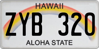 HI license plate ZYB320