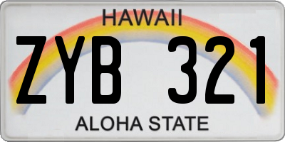 HI license plate ZYB321