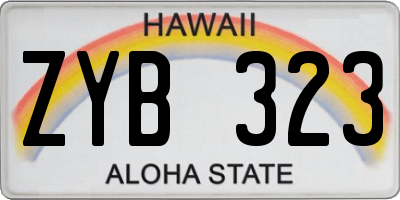 HI license plate ZYB323
