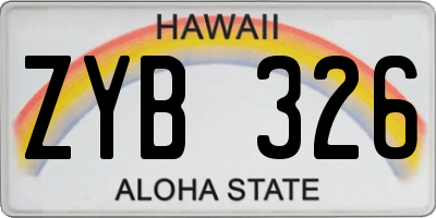 HI license plate ZYB326