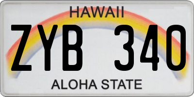 HI license plate ZYB340