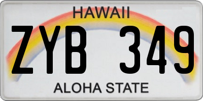 HI license plate ZYB349
