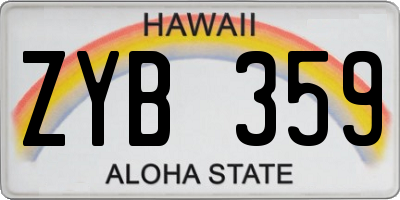 HI license plate ZYB359