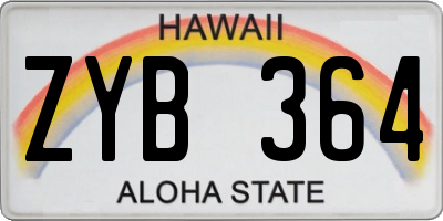 HI license plate ZYB364