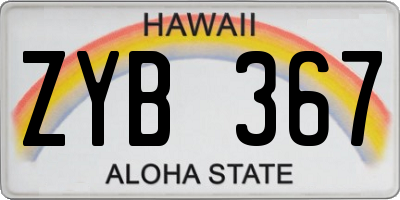 HI license plate ZYB367