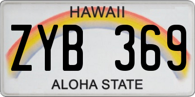 HI license plate ZYB369