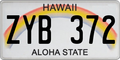 HI license plate ZYB372